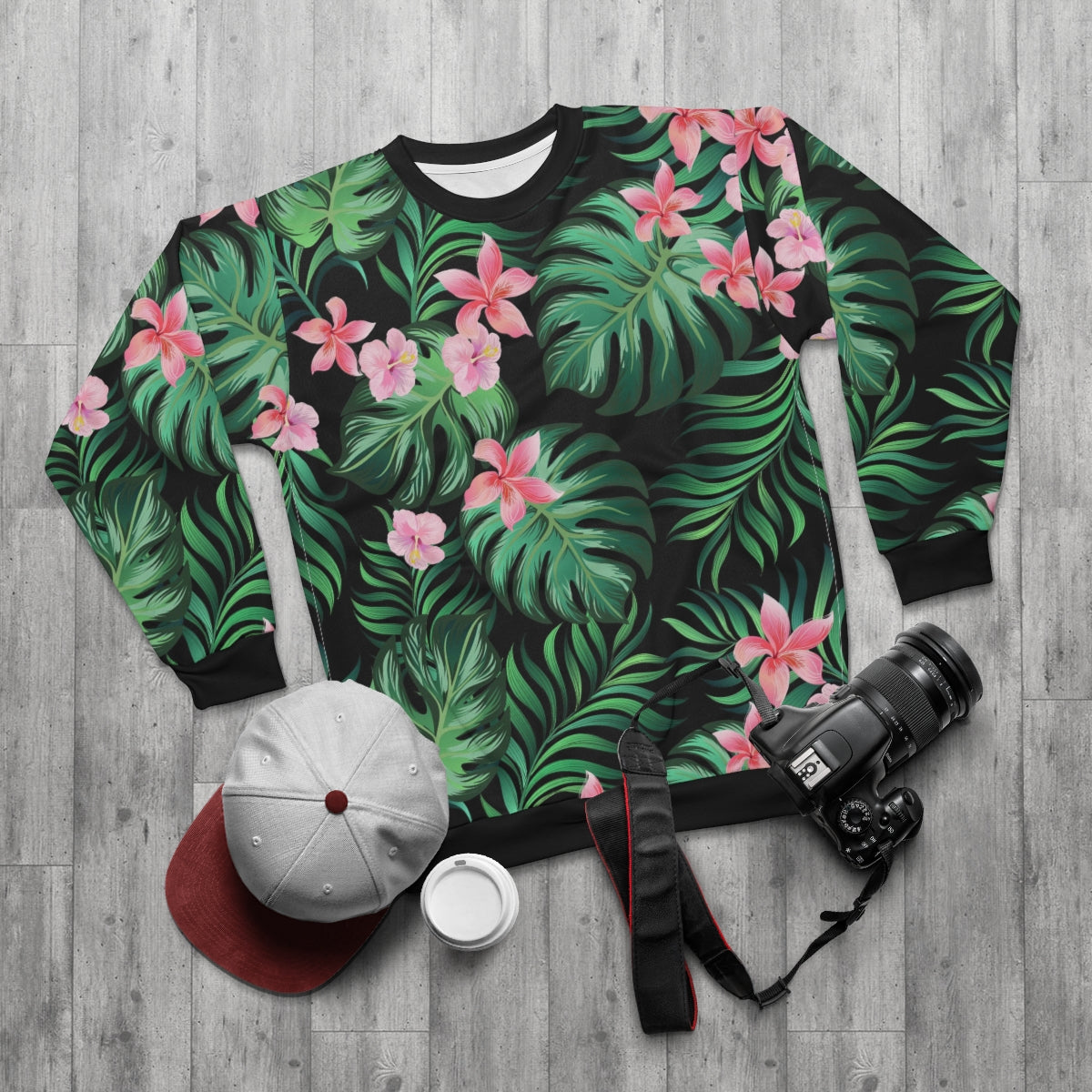 Summer Palm Leaves And Flowers Unisex Sweatshirt