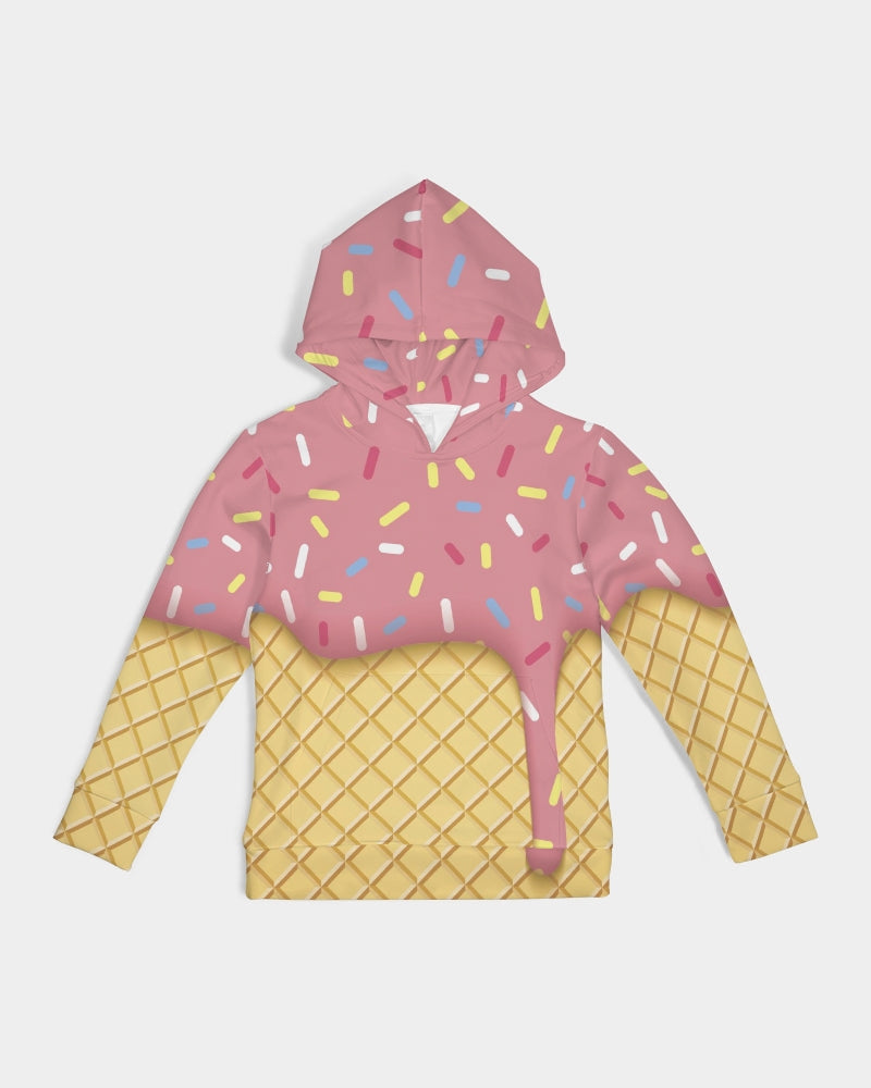 Strawberry Ice Cream Cone Kids Hoodie