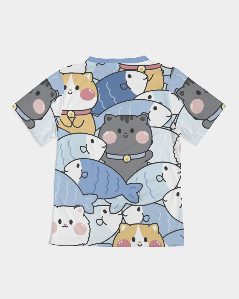 Kittens And Fish Kids  All-Over Print Tee
