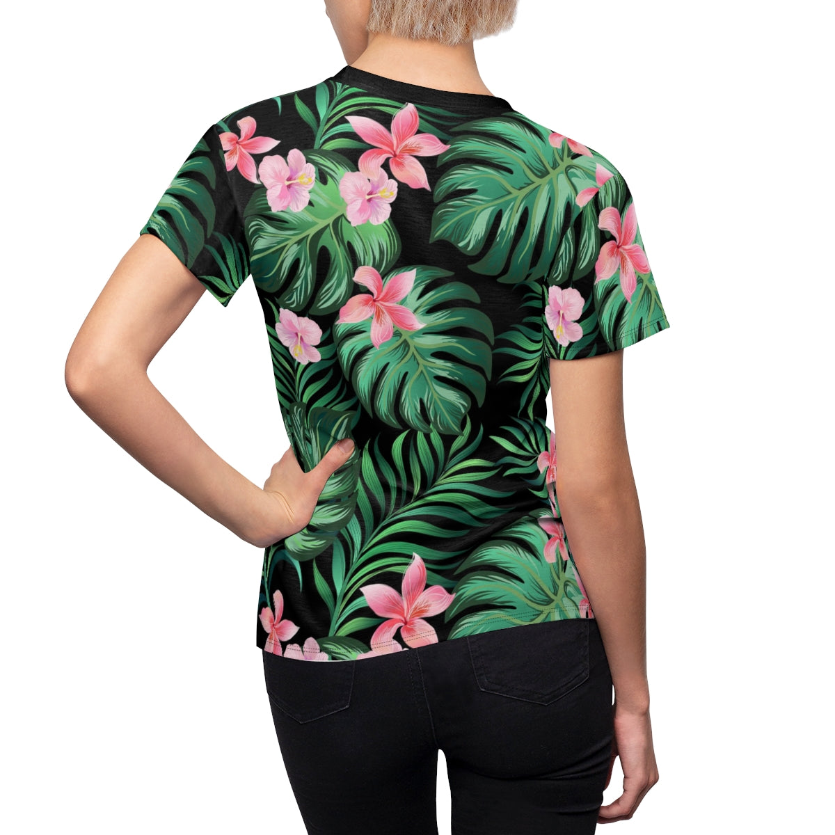 Summer Palm Leaves And Flowers Women's Tee