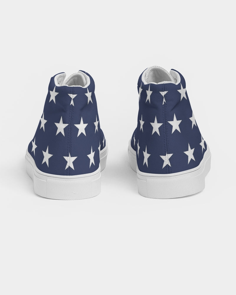 White Stars Women's High Top Canvas Shoe