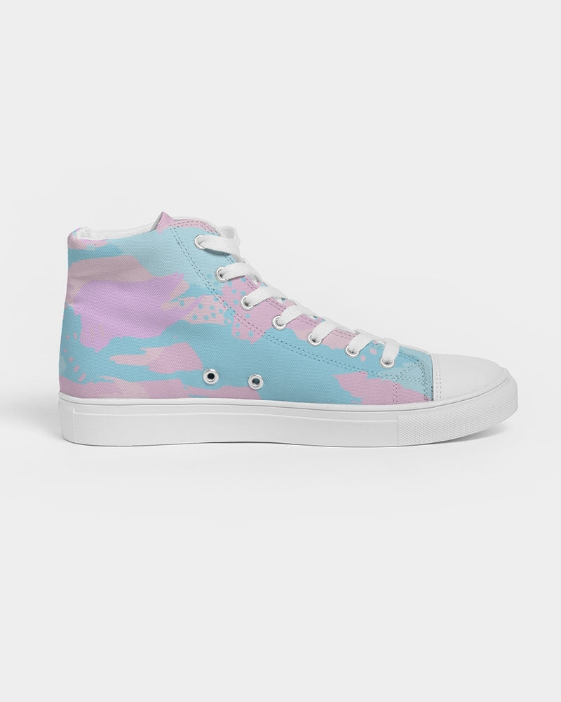 Pastel Camouflage Women's High Top Canvas Shoe