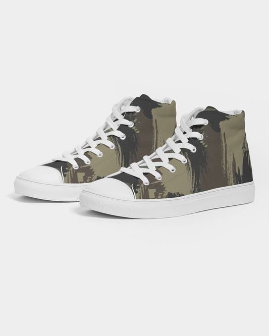 Paintbrush Camouflage Men's High Top Canvas Shoe