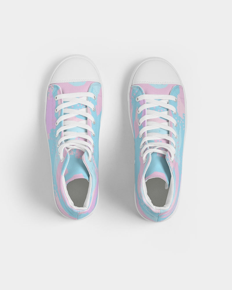 Pastel Camouflage Women's High Top Canvas Shoe