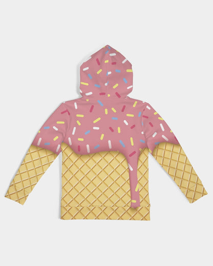 Strawberry Ice Cream Cone Kids Hoodie