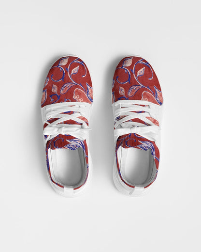 Red Watercolor Paisley Women's Two-Tone Sneaker