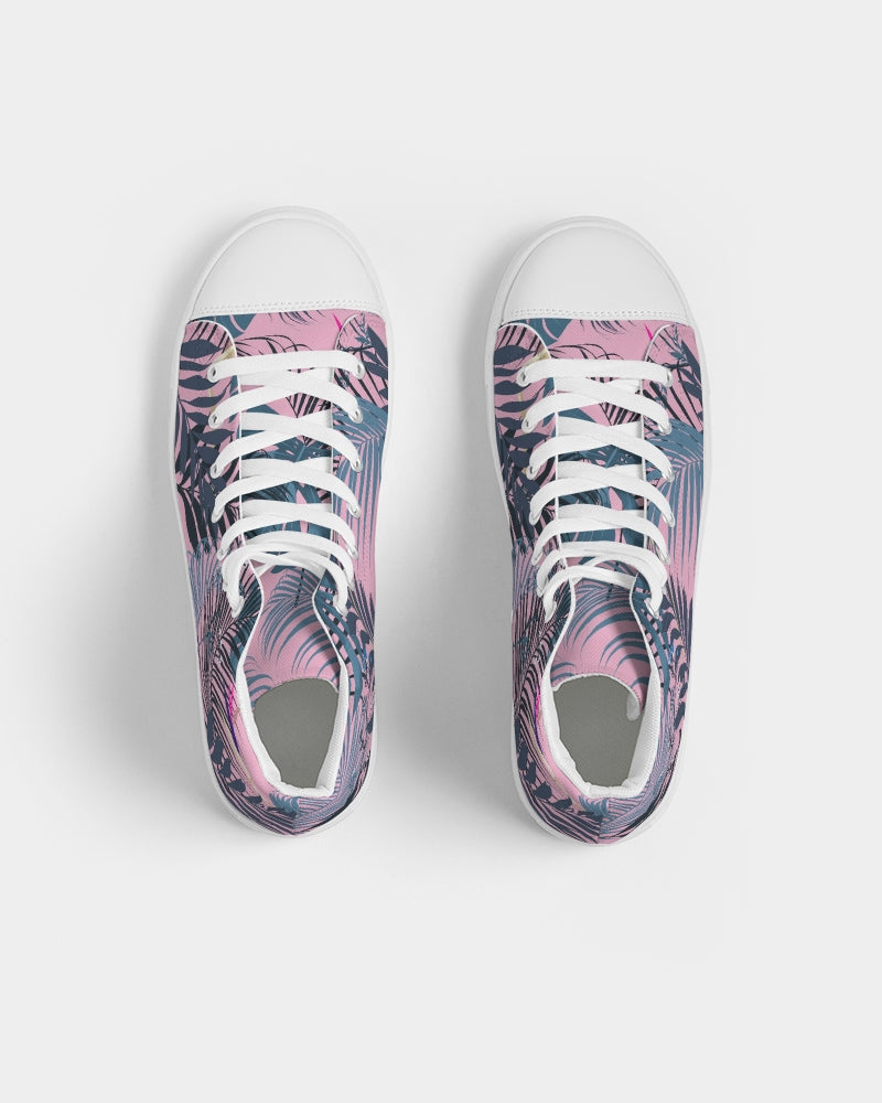 Tropical Forest Leaves Women's High Top Canvas Shoe
