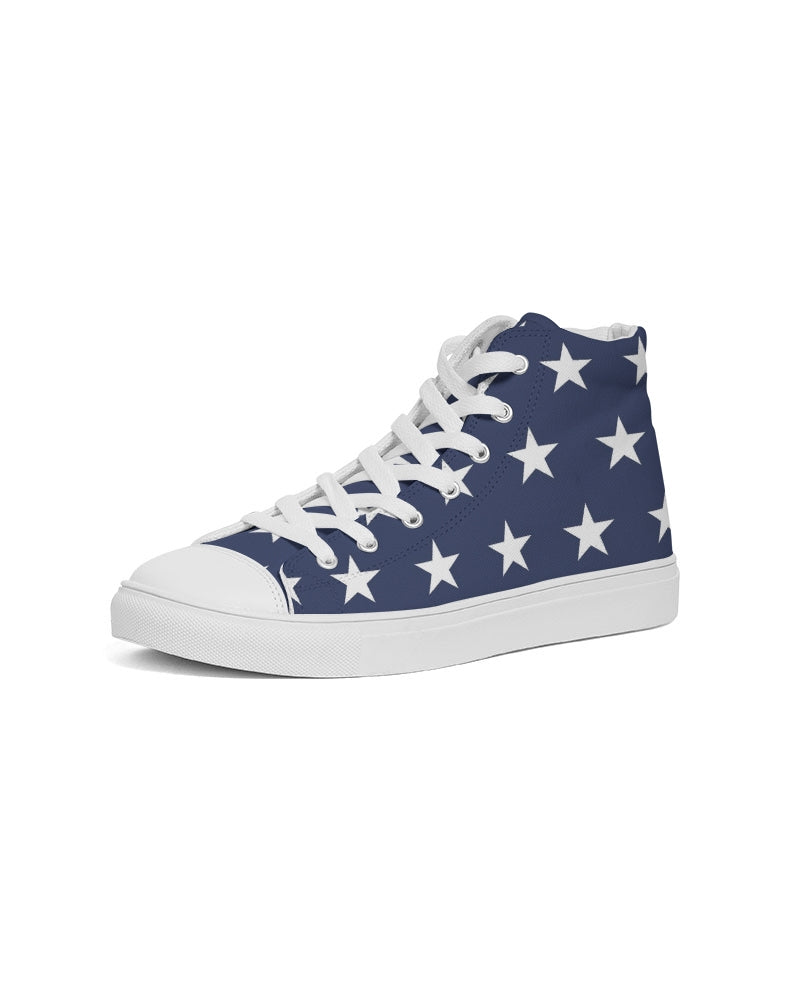 White Stars Women's High Top Canvas Shoe