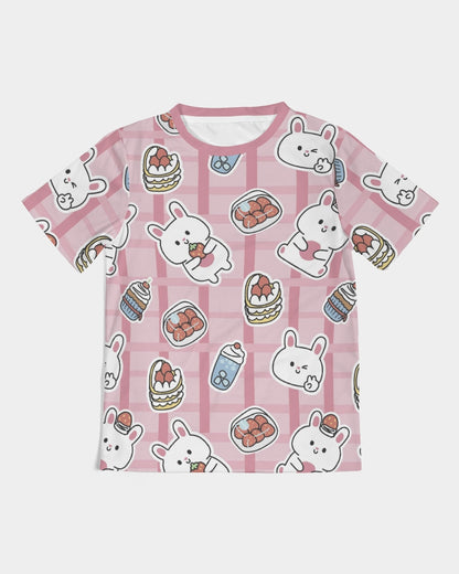 Bunnies And Strawberries large Kids  All-Over Print Tee