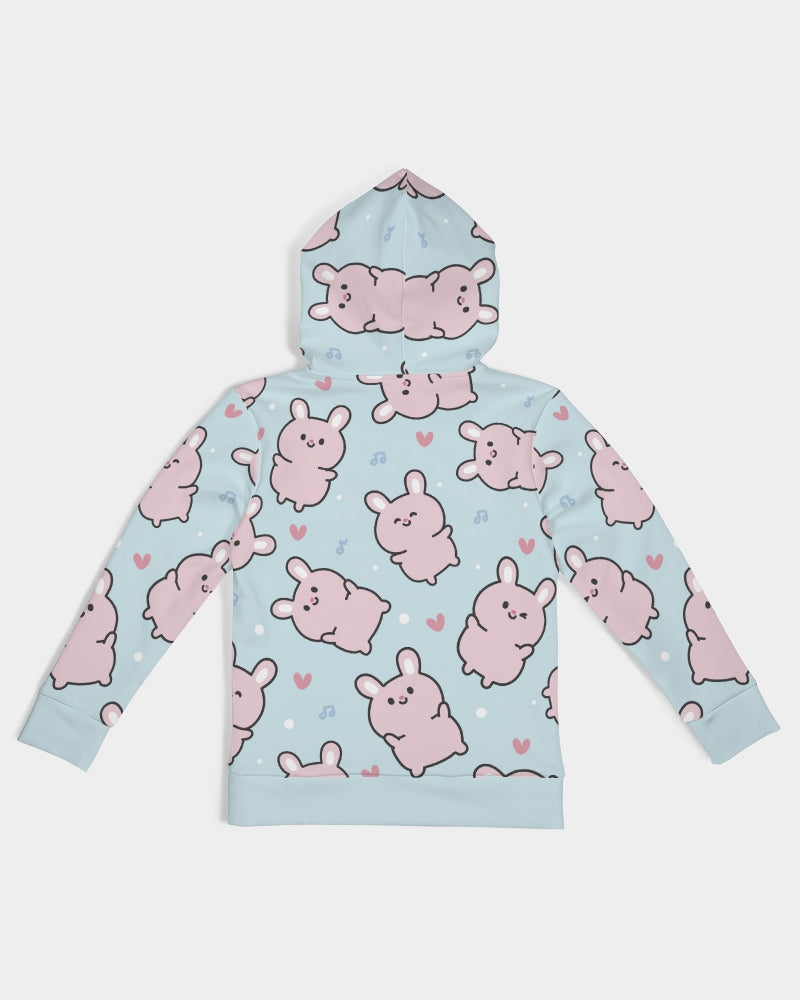 Cute Pink Rabbits Kids All-Over Print Hoodie