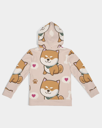 Shiba Inu Love Large Kids All-Over Print Hoodie