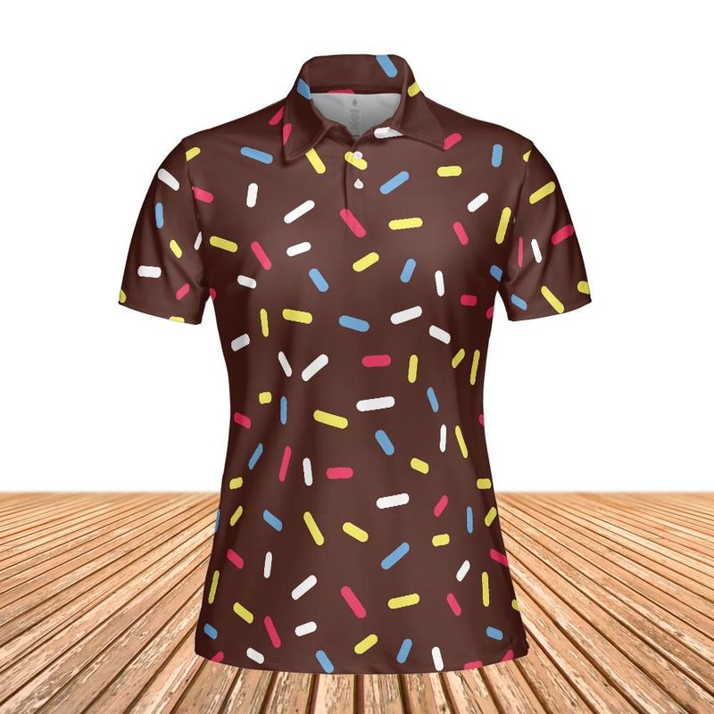 Chocolate Donut Sprinkles Women's Polo Shirt