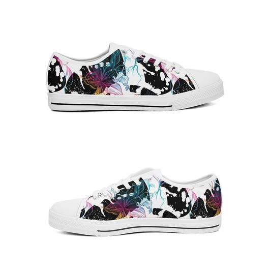Abstract Gradient Flowers Unisex Low Top Canvas Shoes